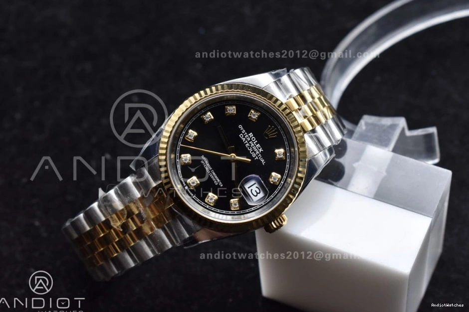 1:1 on Dial SS Diamonds VR 126233 Black 556 YG Jubilee Best Edition 36 Clean DateJust Bracelet Steel RelaxedFit 904L 0117